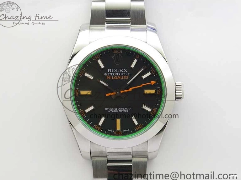 SH3131 GV on Black Bracelet Best ARF Dial Steel 1:1 Edition Milgauss 904L 116400 0803